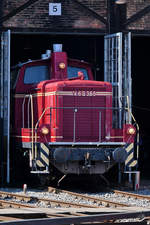 Die Diesellokomotive V60 366 war Mitte September 2019 im Eisenbahnmuseum Heilbronn ausgestellt.