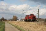 Diese orientroten Schnheiten kamen am 10.03.2013 bei Bad Schnborn vor die Linse gefahren. 260 239-9 und 260 312-4 der EfW Richtung Sden. Im Bahnhof Bad Schnborn Sd fuhren Sie zur Seite um Platz zu machen fr den EC 117.