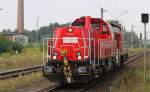 Lz mit Zuglok 261 076-4 und Wagenlok 294 714-1 am 22.08.2012 in Rathenow