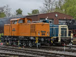 DR 106 756-0 & DB 261 671-2 während einer Parallelfahrt Anfang Mai 2017 im Eisenbahnmuseum Bochum.