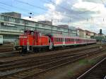 Die 362 887 am 6.08.2008 bei einer Rangierfahrt im Regensburger Hbf.