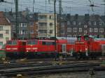 111 013-5, 111 155 und 362 547-2 stehen am 21.01.2012 im BW am Aachener Hbf.