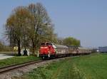 Die 363 231 mit einer Übergabe am 15.04.2019 unterwegs bei Plattling.