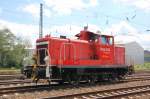 Railion DB Logistics Diesellok der Gattung V60 mit der Nummer 363 723-8 fhrt/eiert am 17.07.2007 durch den Bahnhof Recklinghausen-Sd.