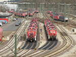 DB 363 830-1 und 295 016-0 am 14.02.2022 in Maschen Rbf.