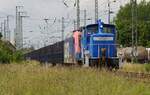 363 043 und 482 034 vor leerem Holzzug | Anklam | Juni 2022