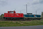 363 121 und 290 189 der HSL Logistik waren am 21.05.2016 im Rostocker Hafen abgestellt und warten auf neue Einsätze.