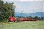 363 681 befrdert zur Nachmittagszeit des 06.06.08 FZT 56090 von Aalen nach Essingen, aufgenommen kurz vor Essingen an der Remsbahn (KBS 786).