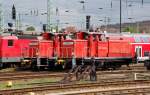363 811 und 363 201 stehen am 08.05.10 in Cottbus.
