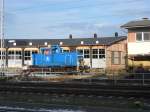 363 029 bei verlassen der Drehscheibe in Wismar am 8.1.11