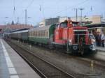 363 136 stellte,am 12.Oktober 2013,den Sonderzug D 2791 nach Cottbus in Stralsund bereit.