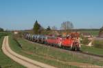 363 661 und 139 287 der Bayernbahn mit dem Henkelzug nach Wassertrüdingen am 21.04.2015 bei Kröttenbach.