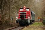 363 160-3 mit Sonderzug auf der Wuppertalbahn, Februar 2026.