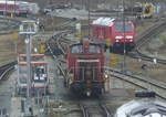 DB 363 711-3 am 12.02.2020 an der Tankstelle in Mühldorf (Oberbay).