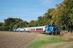 20.09.08, Zum 10.jhriegen Bestehen der MWB pendelte ein Sonderzug bestehend aus MWB V665, MWB V1354 und zwei Rheingoldwagen den ganzen Tag zwischen Eystrup - Bruhhausen-Vilsen und Syke hin und hier.