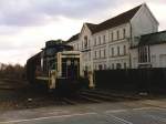 365 131-2 mit einem Gterzug in Gronau am 25-11-1992.