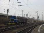 Hier sieht man eine klein blaue Rangierlok der Firma UNISPED die am 18.2.2005 in Worms rangierte. Lok fhrt maximal 60km/h. Lok ist oft in Worms unterwegs.