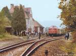 Am 14.10.84 war die V80 002 mit einem Sonderzug in Ebrach.