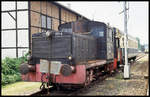 Diesel Lok 270051 der Eisenbahnfreunde Kraichgau am 26.6.1993 im Bahnhof Sinsheim.