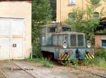 ex DR V 10 B LKM Babelsberg, Fabrik-Nummer 242 446, Baujahr 1965, im Linoleumwerk Likolit Kohlmühle (Sebnitztalbahn Bad Schandau - Sebnitz - Neustadt(Sachsen) 07.09.2003  