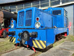 Die Diesellok V10B Blaue Rosi war beim Geraer Eisenbahnfest zusehn. Foto 25.09.21