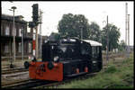 Zu DR Eisenbahn Zeiten war im Bahnhof Roßla immer eine Köf II anzutreffen. Am 22.6.1991 wartete dort 100411 auf die nächste Dienst Tätigkeit.