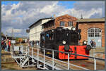 Die 100 547-9 rollt am 10.10.2026 �ber die Drehscheibe des Bw Wittenberge.