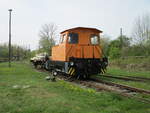 Eine 312 mit einem Bauzug,am 30.April 2022,im Eisenbahnmuseum Weimar.
