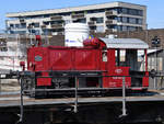 Die 1934 gebaute Diesellokomotive Köf 4714 ist hier auf der Drehscheibe im Eisenbahnmuseum Heilbronn zu sehen. (September 2019)