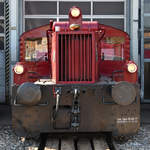 Die 1934 gebaute Diesellokomotive Köf 4714 ist hier auf der Drehscheibe im Eisenbahnmuseum Heilbronn zu sehen. (September 2019)