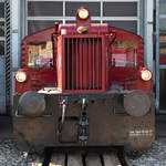 Die 1934 gebaute Diesellokomotive Köf 4714 ist hier auf der Drehscheibe im Eisenbahnmuseum Heilbronn zu sehen.