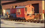 Klein Diesellok D 10 der Bentheimer Eisenbahn im Bahnhof Bad Bentheim am 4.9.1993.
