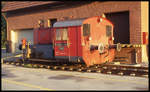 Klein Diesellok D 10 der Bentheimer Eisenbahn im Bahnhof Bad Bentheim am 4.9.1993.