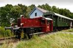 Eine Kf II, aus Richtung Brum kommend, zieht einen Sonderzug der Warnetalbahn (ehemalige Bahnlinie von Salzgitter-Bad nach Brum). Aufgenommen in Lderode am 26.08.2012.