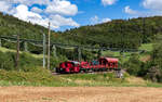 323 593 mit der Sperrf 1008 (F�tzen - Epfenhofen) im Bahnhof Epfenhofen 22.8.26