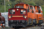 Eine Köf III rangiert Mitte September 2018 die RBH-Lokomotiven 561, 578 und 674 auf dem Gelände des Eisenbahnmuseums Bochum-Dahlhausen.