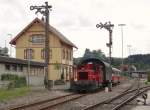 Am 06.08.14 fuhren Köf 11 003, VS 14 und VT 8 der SAB als SAB-Sommerferien-Express.