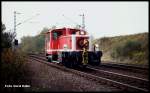 Köf III 334206 kurz vor dem Eilendorfer Tunnel am 25.10.1989 Rtg.