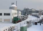 Die Lok 1 bei Rangierarbeiten am 01.01.2015 in Trostberg.