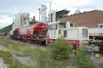 Nochmal eine Impression aus dem Kalkwerk Rübeland, Lok D-06 steht mit Güterwagen im Kalkwerk (öffentliche Straße).