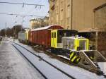 Am 19.12.2005 waren im Hauptbahnhof Mnchen diese Fahrzeuge der Siemens Dispolok in einer etwas seltsamen Kombination abgestellt, eine mir unbekannte Diesellok, der Eurosprinter und dazwischen ein Gterwagen.