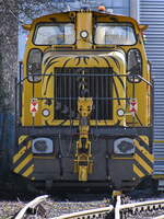 Die getigerte Henschel-Lokomotive war Anfang Februar 2026 wieder in Hattingen zu Gast.(Fotostandort: öffentlicher Fußweg)