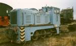 Diese Diesellok Bauart V10C fuhr einst im Tagebau von Olbersdorf.Im Januar 1999 stand die Lok in Zittau.