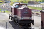 Das Harzkamel der HSB 199 872-3 stand am 25.04.19 am Stellwerk de Bahnhofs Wernigerode abgestellt.