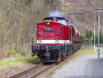 Der Zufallstreffer als 199 872-3 läuft mit einem Güterzug am 16.4.2008  bei Netzkater in Richtung Nordhausen.