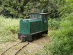 Lok 15 von Diemar steht im Feldbahn Museum auf einem Abstellgleis.