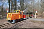 Am Osterwochenende wurden auf der Parkeisenbahn  Peißnitzexpress  Halle (Saale) Osterfahrten angeboten.