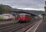 Der Triebwagen VT 25 der RSE ist hier in Linz auf Gleis 2 bei der Durchfahrt in Richtung Norden unterwegs. 14.9.2013