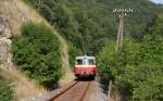 VS 14 und VT 8 der SAB als SAB-Sommerferien-Express (Offenhausen-Schelklingen) bei Schmiechen 21.8.13