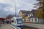 Integral VT 116 der RegioBahn am Tag der Eröffnung des Streckenabschnitts nach Wuppertal im Bahnhof Mettmann-Stadtwald (13.12.2020) 